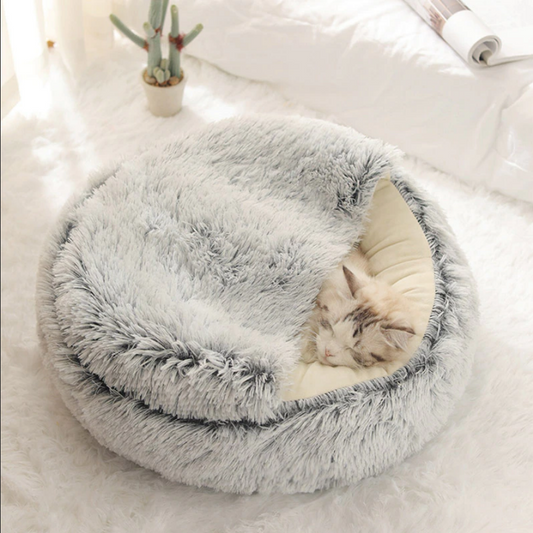 Round Long Plush Cat's House - FunForPet ™
